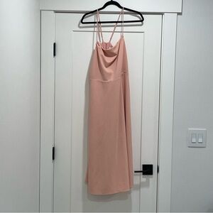 Elegant Blush Pink Strappy Dress